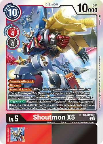 Digimon Bt10-013 Shoutmon X5 - Super Rare