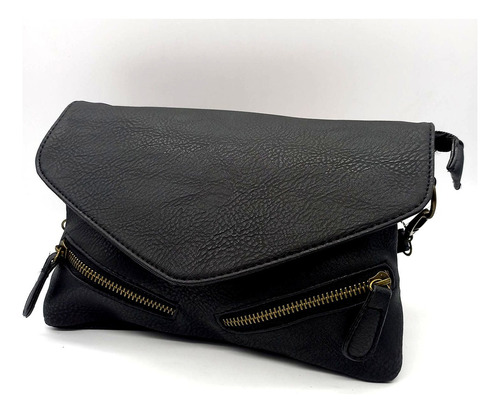 Bolsa Pequeño De Dama Elegante Cruzada Bandolera Moderno Color Negro Correa De Hombro Color Del Bolso