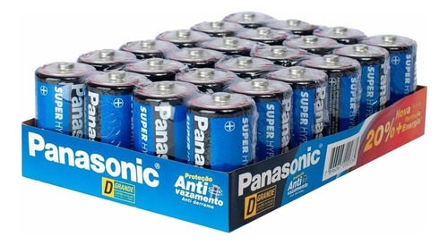Panasonic - Pila D Carbon Zinc, Charola Con 24, Blister Azul