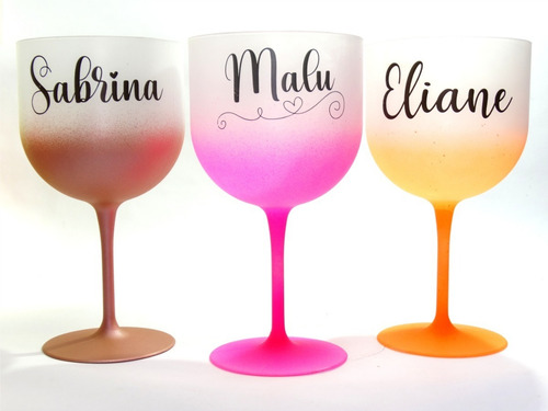 Imagem 7 de 8 de 10 Taças De Gin Degrade Personalizadas Com Nomes Individuais