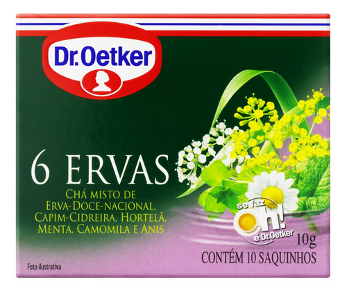 Chá 6 Ervas Dr. Oetker Caixa 10g 10 Unidades