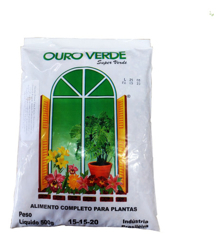 Ouro Verde Fertilizante Pó Completo P/ Plantas 500g 15-15-20