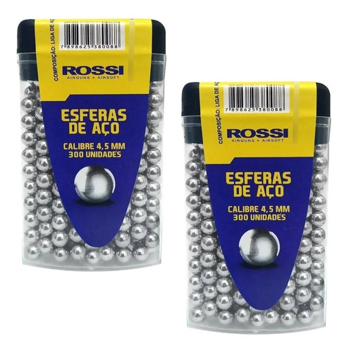 Esfera Aço Calibre 4.5mm Com 600 Unidades Rossi Pistolas