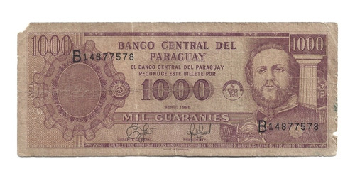 Billete Paraguay 1,000 Guaraníes 1998