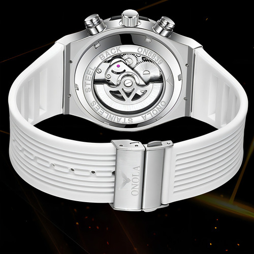 Relojes Luminosos Mecánicos Automáticos Onola Color De La Correa Naranja