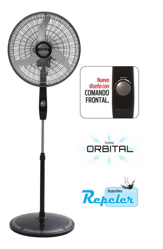 Ventilador Pie Liliana Vpc20b Orbital Repeler Frente Cromado