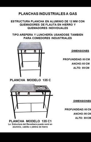 Planchas Industriales Con Freidora A Gas