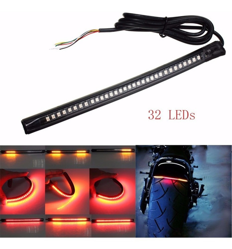 Tira Led Moto Stop Giros Posición Flexible 3m Cafe Racer