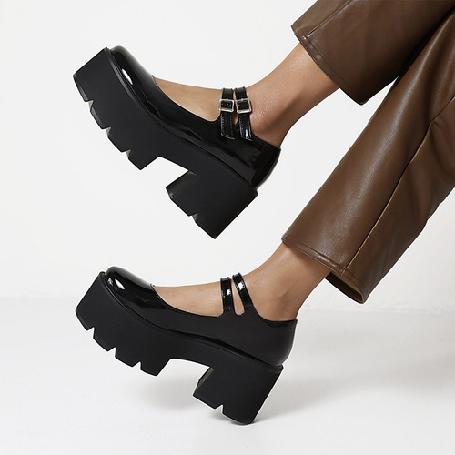Zapatos De Cuero De Estilo Británico Con Hebilla De Cinturón