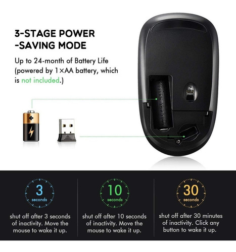 Imagen 7 de 8 de Mouse Inalambrico Victsing Delgado Slim Silencioso Pc Laptop