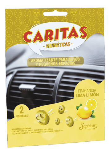 Caritas Aromatizantes Saphirus - 2 Unidades - Lima Limón