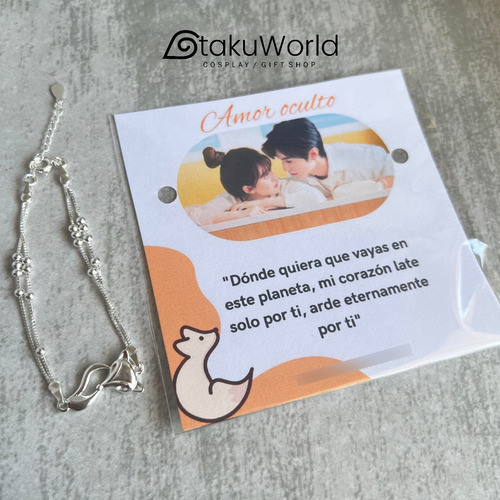 Pulsera Brazalete Zorro Amor Oculto Kdrama Dorama Coreano Plateado