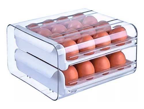 Huevera Organizador De Huevos Doble Capa Para 32 Unidades