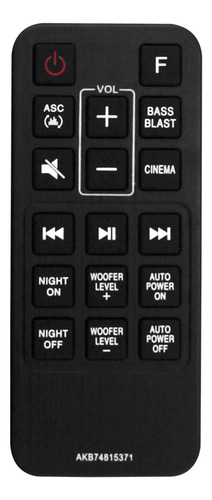 Control Remoto De Reemplazo Akb74815371 For LG Sound Bar S