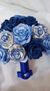 Buque De Noiva Azul Royal Flores | MercadoLivre 📦