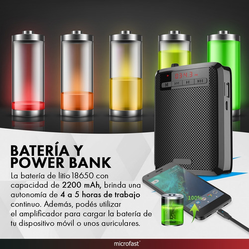 Imagen 7 de 10 de Micrófono Vincha Megáfono De Voz Parlante Bluetooth Radio