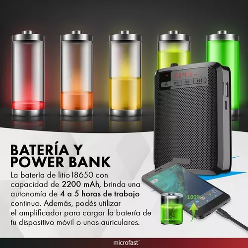 Amplificador de voz con micrófono, recargable de 2200 mAh – Tienda