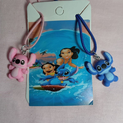 Colares Best Friend Lilo Stitch Angel Disney Azul Rosa Cor Azul E Rosa