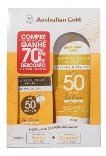 Australian Gold Protetor Solar + Facial Antipoluição - Fps50