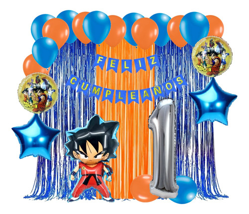 Globos Kit Decoración Cumpleaños Dragon Ball Super