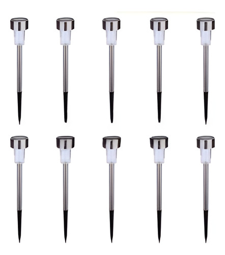 10pcs Jardín Al Aire Libre De Acero Inoxidable Led Solar Pai