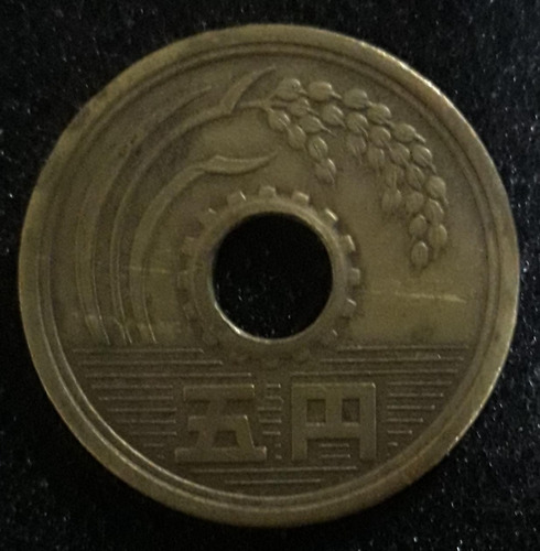 Moeda 5 Yen Ano 1964 Japão