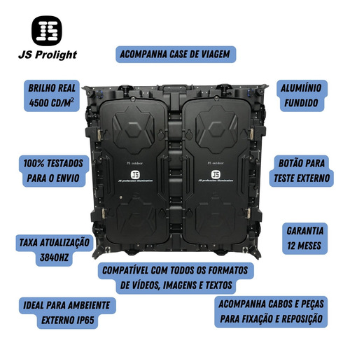 Kit Completo P5 Outdoor 4mx3m + Processamento Js Prolight