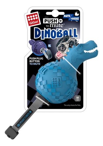 T-rex Dinoball Com Squeaker Push To Mute Para Cão Azul Claro