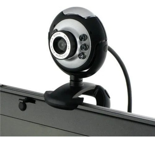 Webcam Usb+p2 C/microfone E Led Rotação 360 Foco Ajustável 