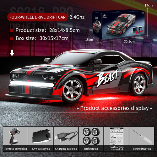 Mz Dodge Challenger Rc 1:16 Carro De Corrida De Brinquedo