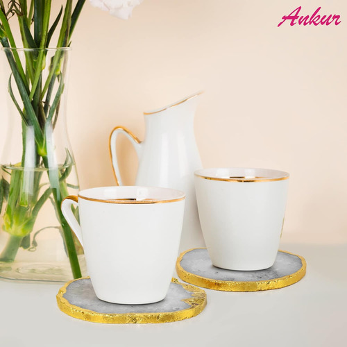 Juego De 4 Posavasos De Ágata , Decoración De Mesa D...