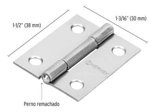 Imagen 2 de 3 de Bisagra Rectangular 1-1/2 , Acero Pulido Precio Exclusivo