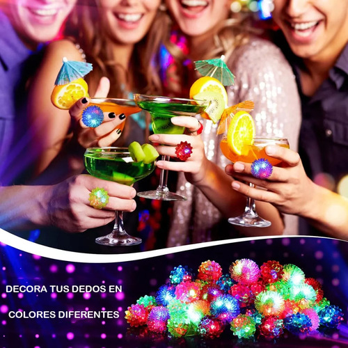 30 Pcs Anillos Led Luminosos Luz Con Anillos De Fiesta Boda