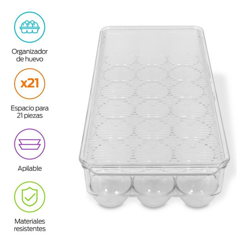 * Redlemon Organizador De Huevos For Refrigerador Con Tapa