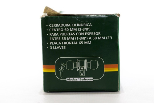 Cerradura Cilindirca De Pomo Con Funcion Alcoba En Acab Safe
