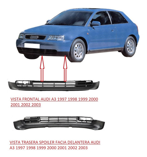 Spoyler Inferior Facia Audi A3 1996 1997 1998  1999 2000 Lip