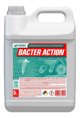 Amonio Cuaternario Desinfectante Bacter-action X 5l