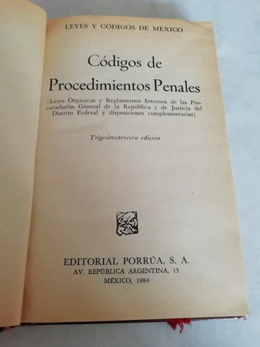 Código De Procedimientos Penales Del Df Guillermo García (Usado)