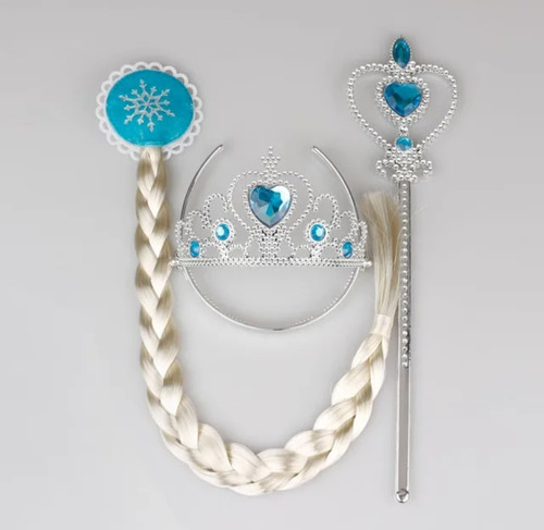 Accesorios Frozen Elsa Tiara Trenza Para Disfraz 