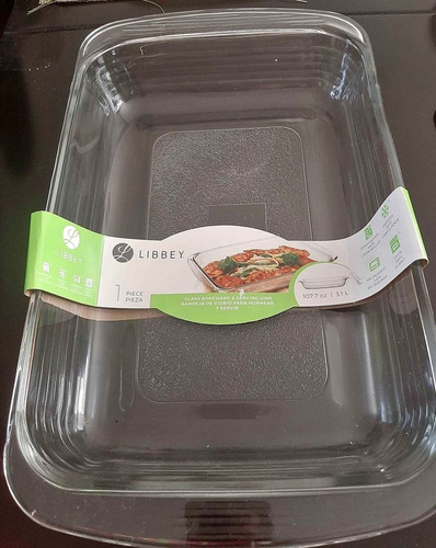2 Refractario Bandeja Para Hornear De Vidrio 3 Litros Libbey
