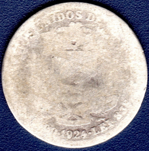 Moneda De Plata Real De 1/2 Bolívar O 50 Céntimos De 1924