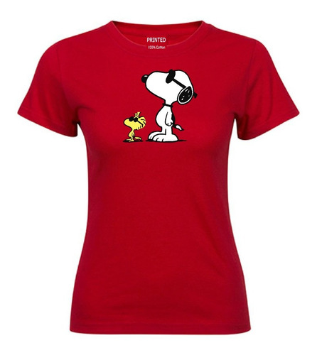 Polera Mujer Estampado Snoopy Lentes