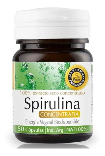 Spirulina Pura | Quemador De Grasa | Proteína Vegana X50cáps