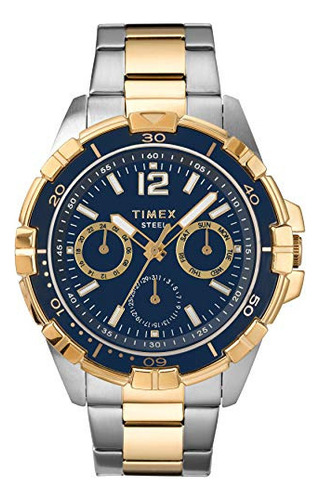 Reloj Hombre Timex Tw2t50700jt Cuarzo Pulso Bicolor En Acero