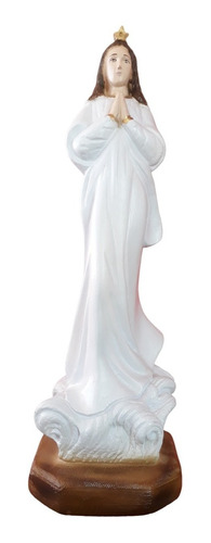 Estatua Imagen Virgen Stella Maris En Yeso Pintado A Mano