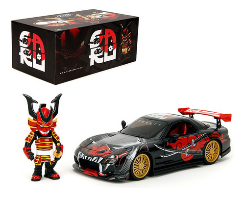 Jada 1:24 Lab Monkeys 1993 Mazda Rx - 7 Figura Saru Color Rojo/ Negro
