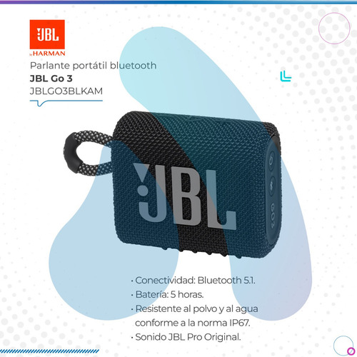 Parlante Jbl Go 3 Jblgo3blkam Negro