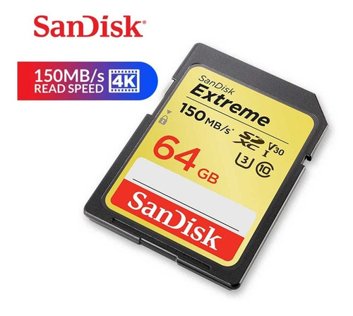 Sandisk Cartão De Memória Extreme Sdxc Cartão Sd 64 Gb C10 U
