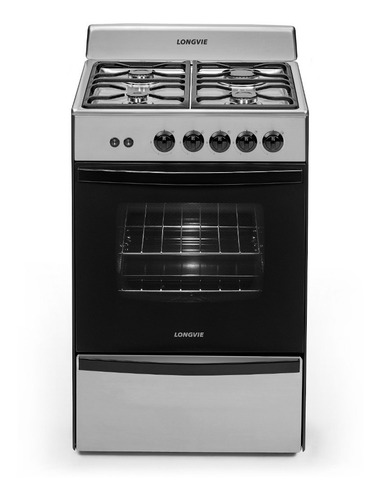 Imagen 2 de 3 de Cocina A Gas Longvie 13331xf 56cm Inox Cajón Parrilla