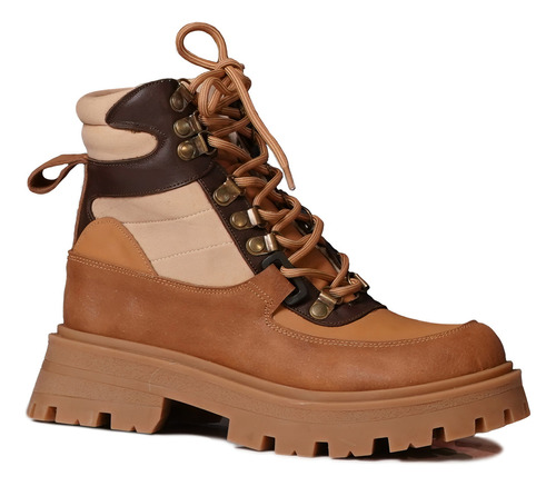 Borcegos Botas High Suela Goma Mujer Cuero Vacuno Saratoga